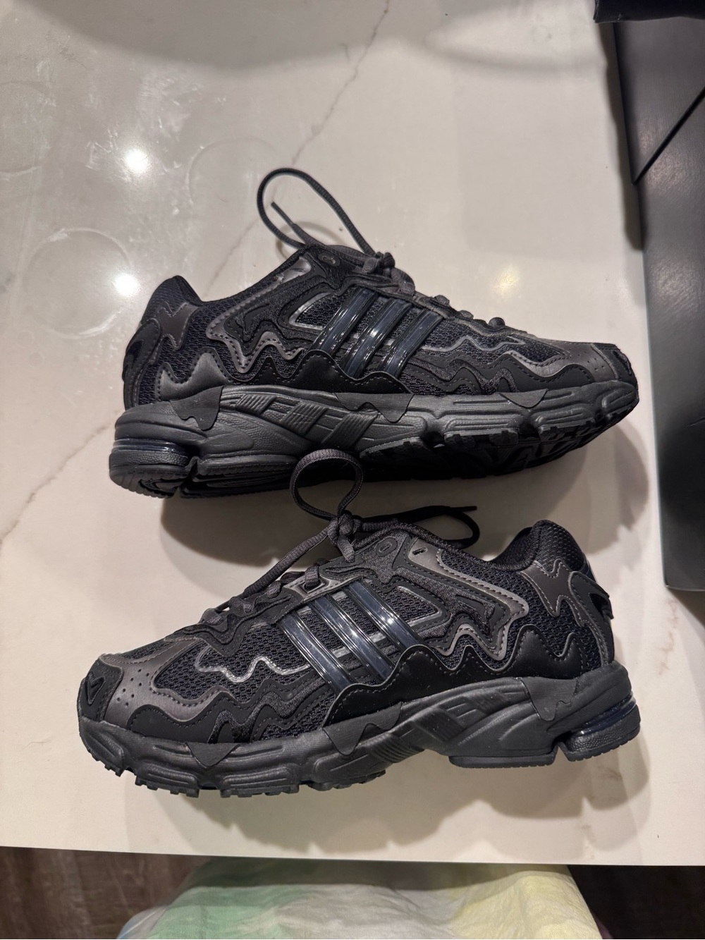 adidas Black Layered Wave Lace-Up Sneakers